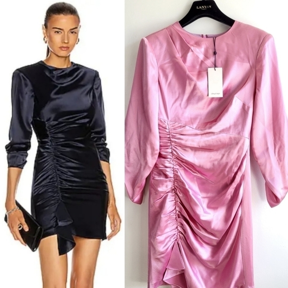 New Cinq à Sept Smooth Satin Natalia Barbiecore Wild Orchid Mini Dress 4 US NWT - Picture 1 of 16